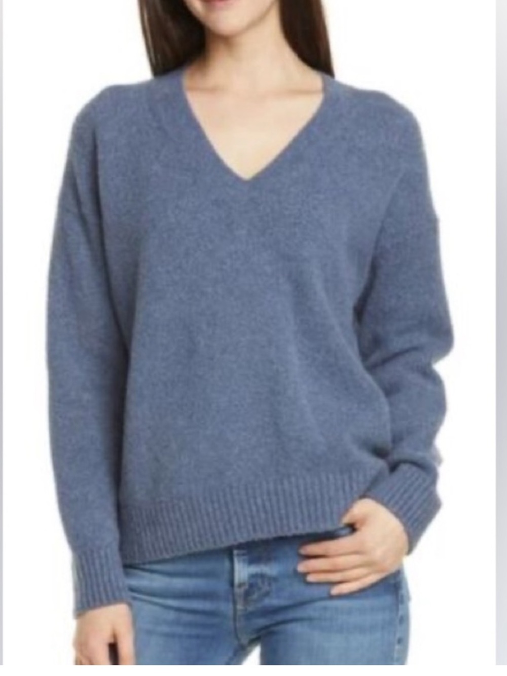 Vince Textured V-neck cotton blend sweater, XS